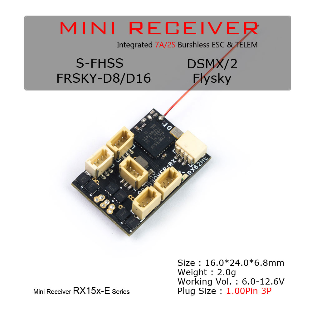 Brushless Motor Thrust Test Stand - Receptor Mini Micro RX 7CH da